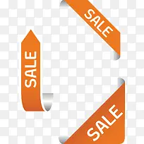 橙色SALE销售标签矢量素材