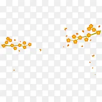 精美的金色梅花免抠图