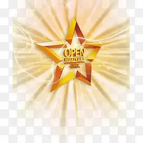 OPEN金色五角星