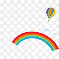彩虹热气球图标矢量图