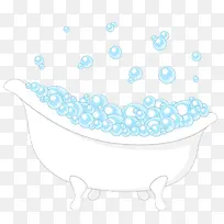 手绘浴缸泡泡