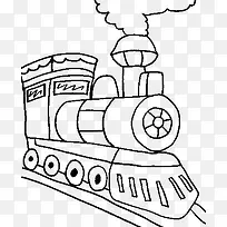卡通冒烟的火车