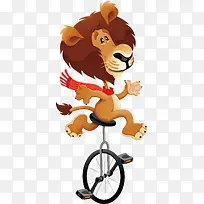 骑着单轮车的狮子