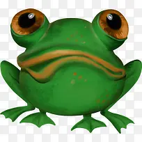 手绘绿色青蛙