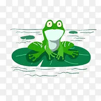 卡通处暑节气绿色小青蛙