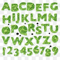矢量蔬菜背景字母
