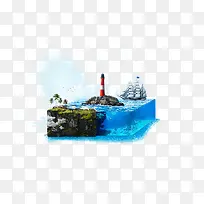 立体海洋模型图案