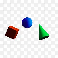 彩色立体漂浮几何