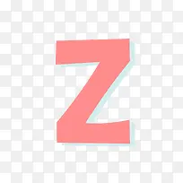 粉色叠加阴影蓝色的字母Z