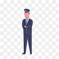 站立的男警察卡通图