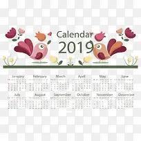 可爱小鸟新年日历