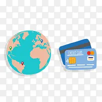 商业金融地球银行卡