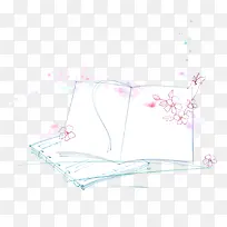 手绘书本上的鲜花