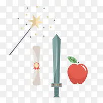 矢量剑和苹果