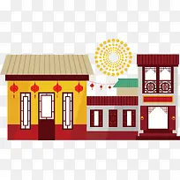 卡通素描古风城楼