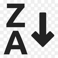 降滤波器排序排序ZA文本图标