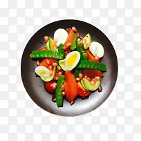 盘子里的食物水果沙拉