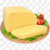 砧板上的奶酪切片