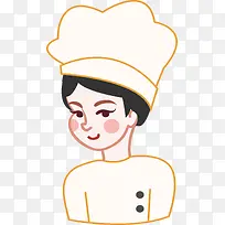 手绘女厨师
