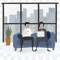 矢量图商务办公人士