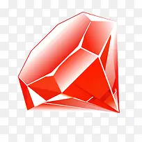 红色质感立体水晶钻石