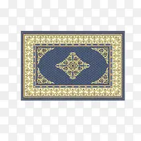 蓝色欧式花纹地毯免费图片