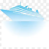 蓝色游艇航海元素