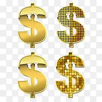 金色复古风格货币符号