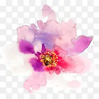 粉色水粉彩绘花朵素材