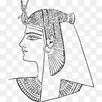 埃及古代帝王头像手绘