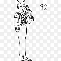 埃及古代神灵手绘
