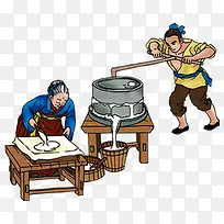 古代豆腐制作过程