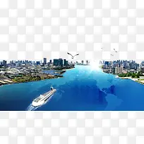 海港城市免抠素材