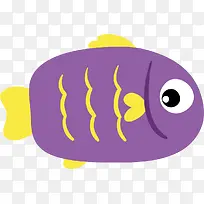 海洋生物紫色呆萌小鱼
