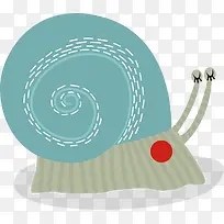 蓝色蜗牛矢量图