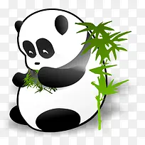 中国的熊猫吃竹子
