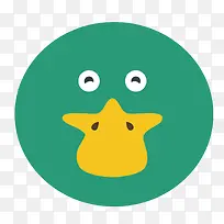 卡通绿色鸭子头图标logo素材