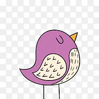 卡通紫色小鸟矢量图