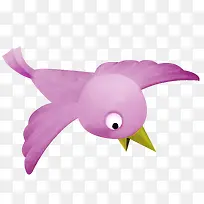 紫色卡通小鸟