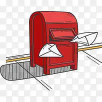 红色信箱邮筒