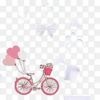 粉色自行车爱心