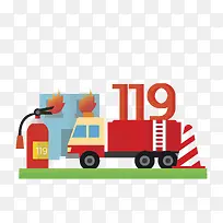 红色消防车