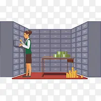 矢量金融银行库房管理元素