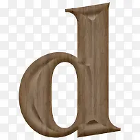 木质雕刻衬线体字母d