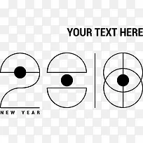 新年快乐2018极简数字