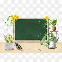 黑板和植物