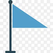 蓝色三角形旗子素材图