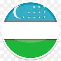 乌兹别克斯坦世界是圆Flag旁