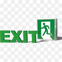 绿色EXIT素材图
