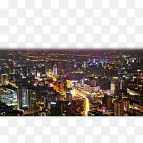 大都市的夜景俯视图